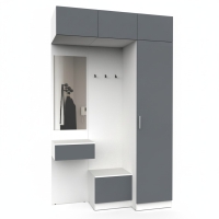 Набор мебели для прихожей "Марсель-254" МР 01-254 В2490 Ш1500 Г580 (ЛДСП Графит серый) Набор мебели для прихожей "Марсель-254" МР 01-254 В2490 Ш1500 Г580 (ЛДСП Графит серый)